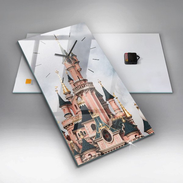Vertikální nástěnné hodiny Zámek Disneyland v Paříži