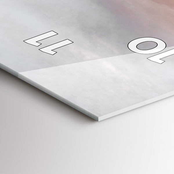 Vertikální nástěnné hodiny Města při západu slunce