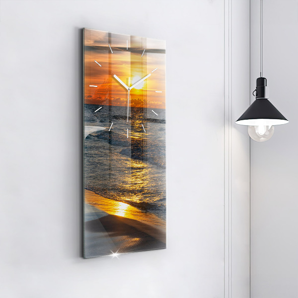 Vertikální skleněné hodiny Władysławowo Baltské moře
