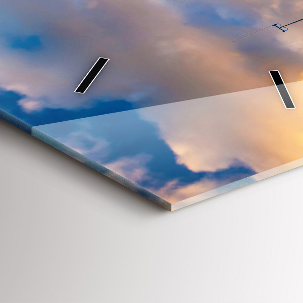 Vertikální skleněné hodiny Maják a Baltské moře