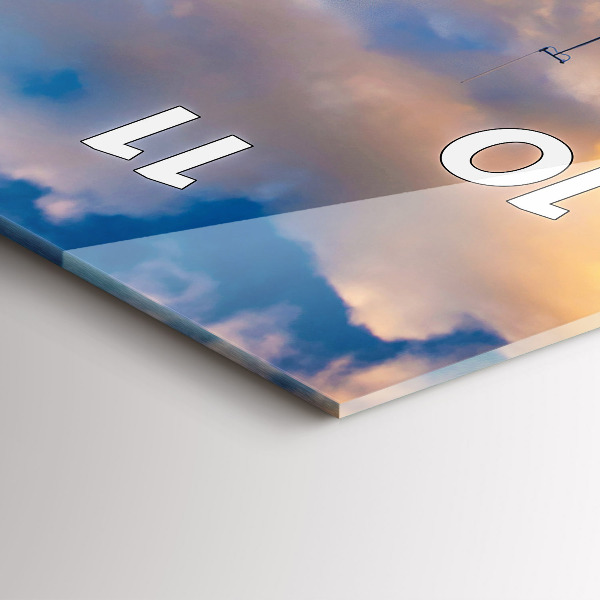 Vertikální skleněné hodiny Maják a Baltské moře