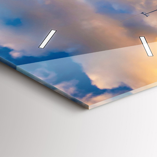 Vertikální skleněné hodiny Maják a Baltské moře