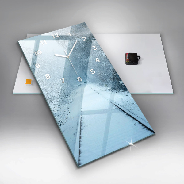 Vertikální nástěnné hodiny Jeleni na kolejích