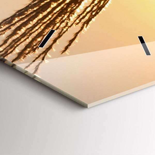 Vertikální nástěnné hodiny Pšeničná země ve zlatém slunci