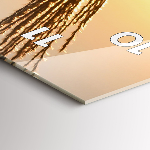 Vertikální nástěnné hodiny Pšeničná země ve zlatém slunci