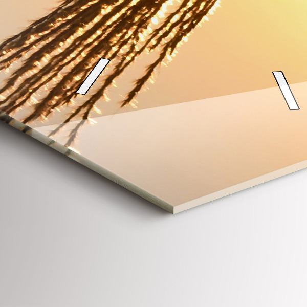 Vertikální nástěnné hodiny Pšeničná země ve zlatém slunci