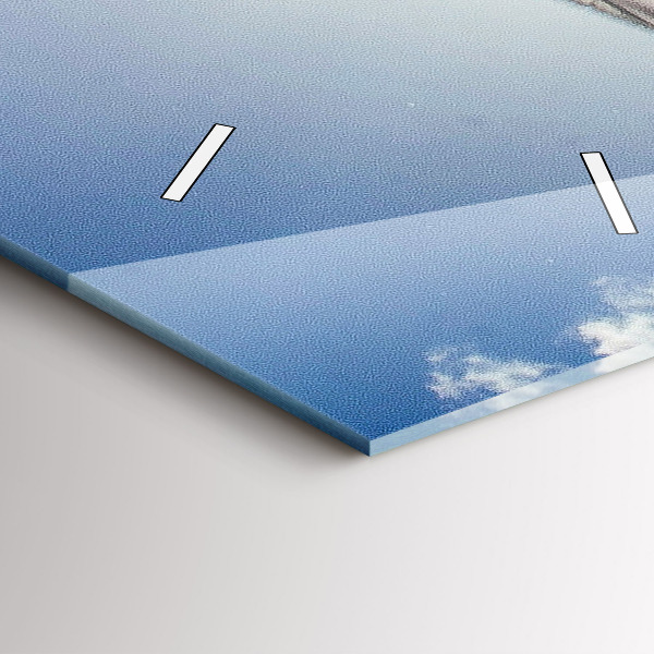 Vertikální nástěnné hodiny Polská vlajka na pozadí oblohy