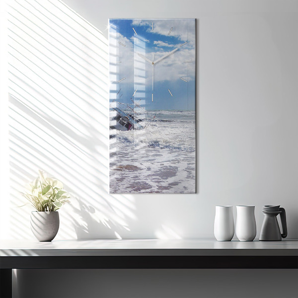 Vertikální nástěnné hodiny Potopené vodní plavidlo