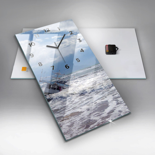 Vertikální nástěnné hodiny Potopené vodní plavidlo