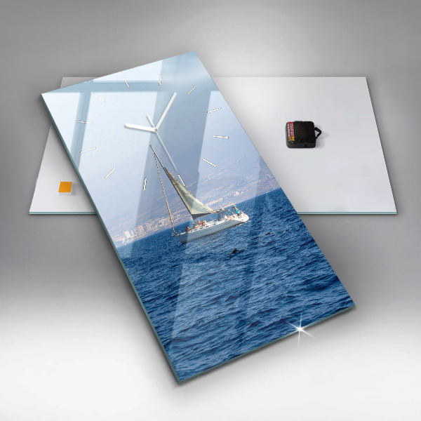 Vertikální nástěnné hodiny Jachta na Tenerife