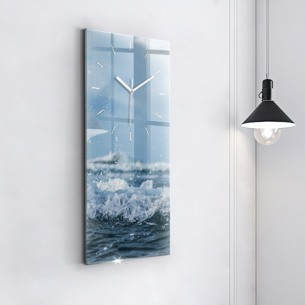 Vertikální nástěnné hodiny Fotografování vln