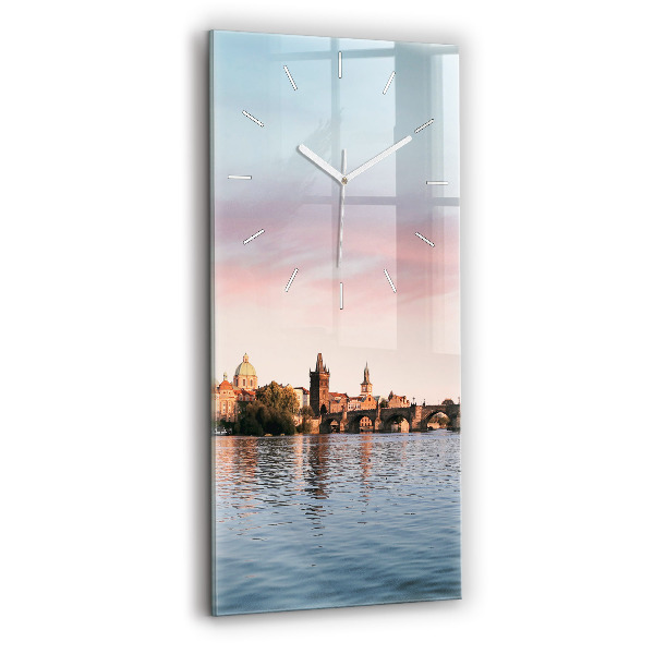 Vertikální nástěnné hodiny Karlův most v Praze