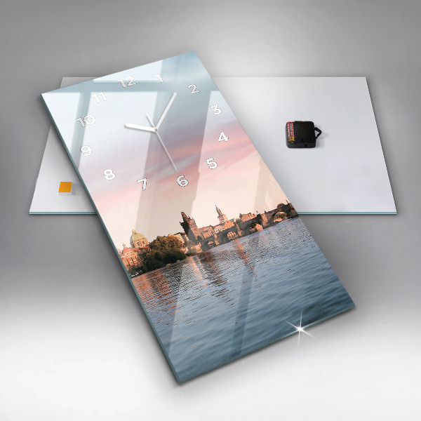 Vertikální nástěnné hodiny Karlův most v Praze