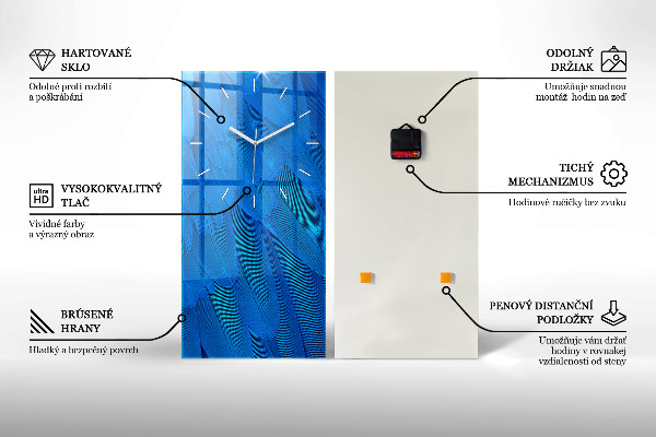 Vertikální nástěnné hodiny Pohled na mrakodrapy v USA