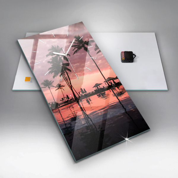 Vertikální nástěnné hodiny Palmy na Havaji