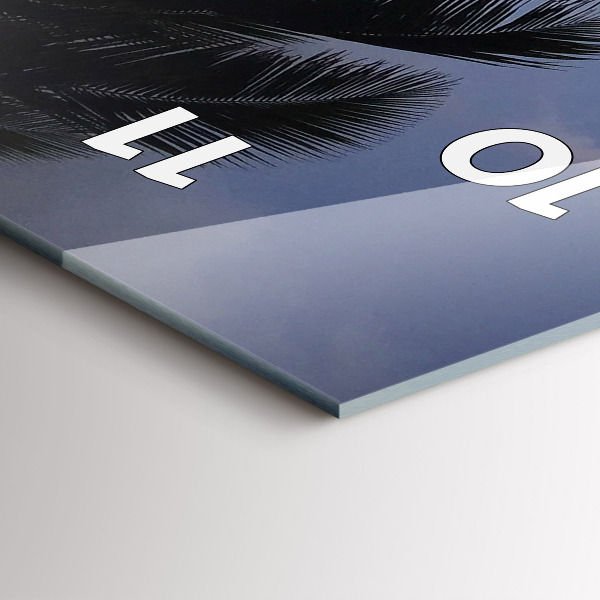 Vertikální nástěnné hodiny Palma a východ slunce