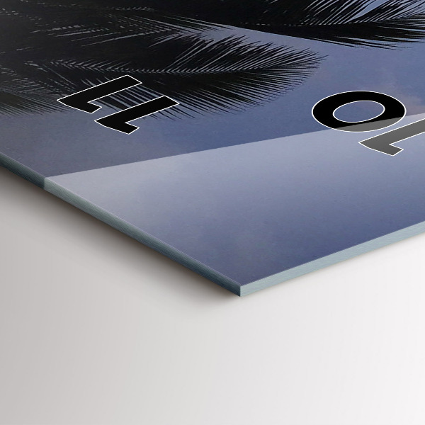 Vertikální nástěnné hodiny Palma a východ slunce