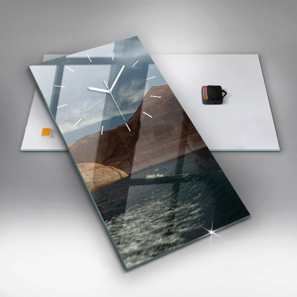 Vertikální nástěnné hodiny Osoba na vodních lyžích