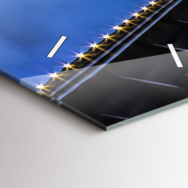 Vertikální nástěnné hodiny Skalnaté pobřeží pod mostem