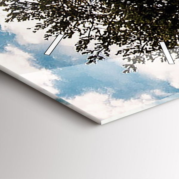 Vertikální nástěnné hodiny Strom na kopci