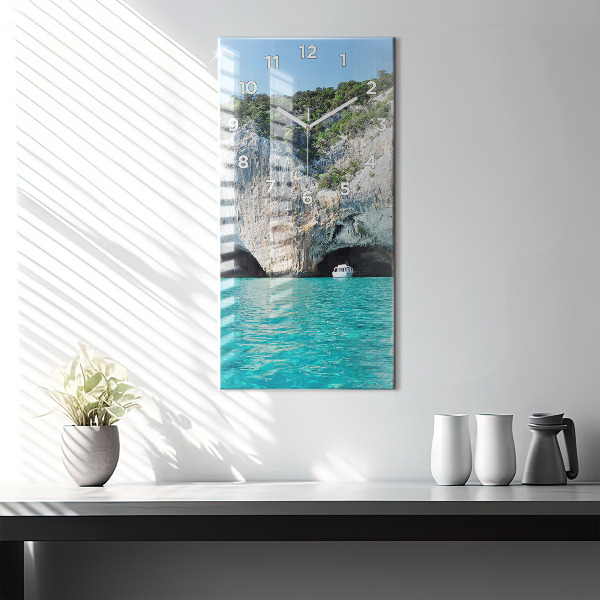 Vertikální nástěnné hodiny Podvodní jeskyně