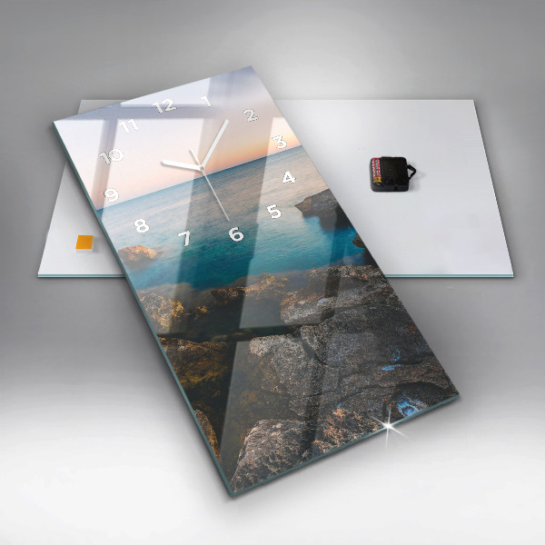 Vertikální nástěnné hodiny Mořská krajina