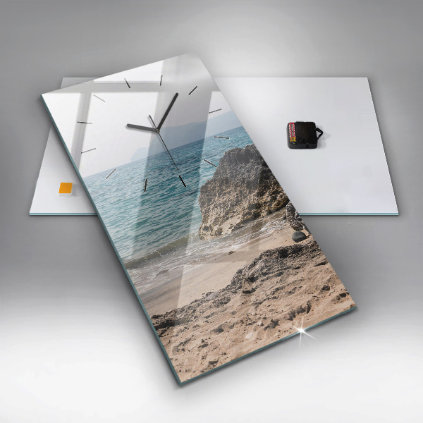 Vertikální nástěnné hodiny Výhled na Středozemní moře