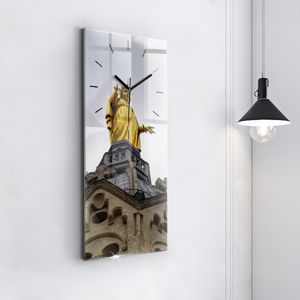 Vertikální nástěnné hodiny Socha Panny Marie v Lyonu