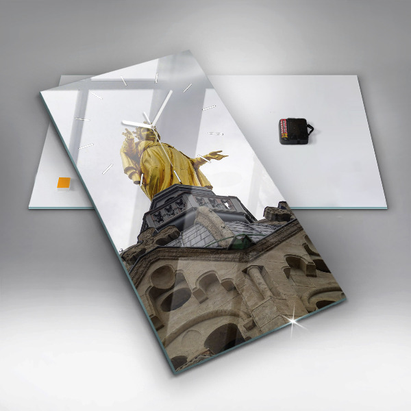 Vertikální nástěnné hodiny Socha Panny Marie v Lyonu