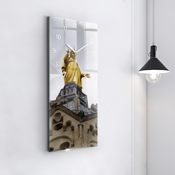 Vertikální nástěnné hodiny Socha Panny Marie v Lyonu