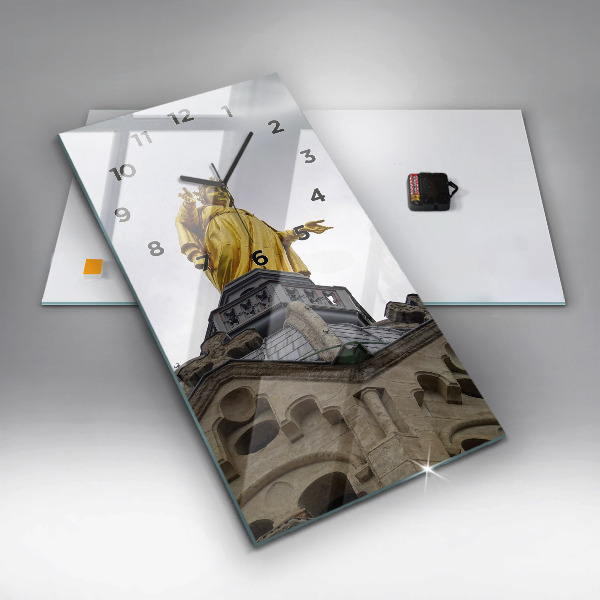 Vertikální nástěnné hodiny Socha Panny Marie v Lyonu