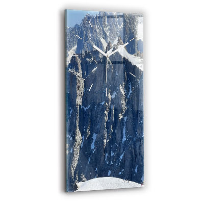 Vertikální nástěnné hodiny Alpy v zimě