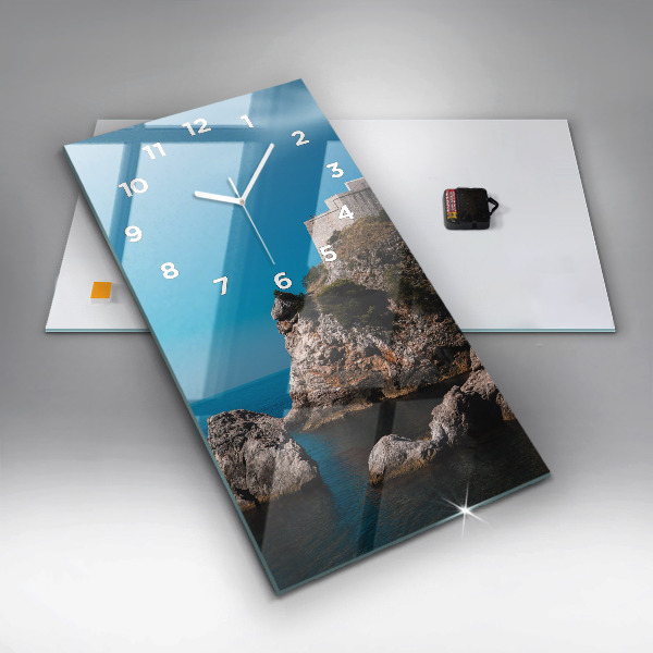 Vertikální nástěnné hodiny Útesy v Dubrovníku