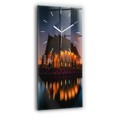 Vertikální nástěnné hodiny Chrám v Bangkoku