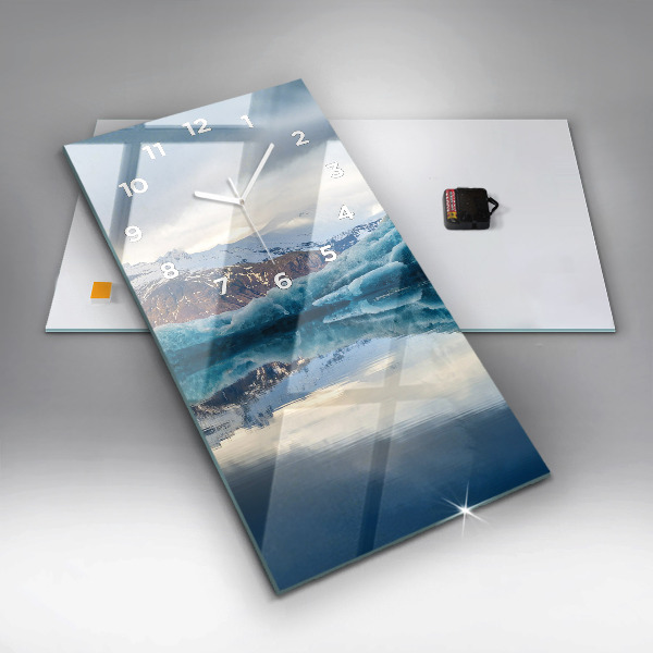 Vertikální skleněné hodiny Jezero Jokulsarlon Island