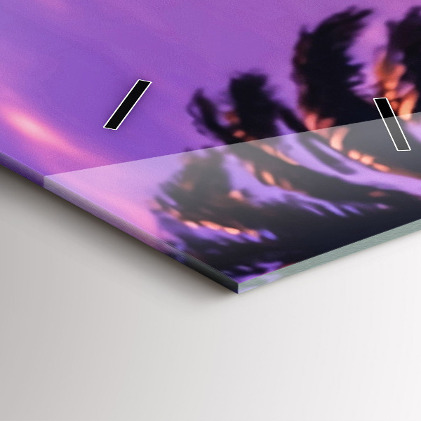 Vertikální skleněné hodiny Západ slunce v Los Angeles