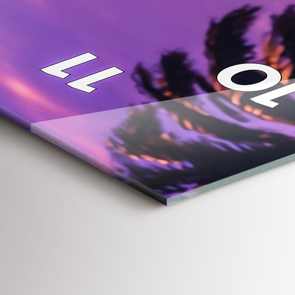 Vertikální skleněné hodiny Západ slunce v Los Angeles