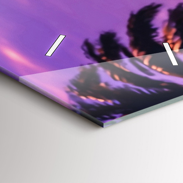 Vertikální skleněné hodiny Západ slunce v Los Angeles