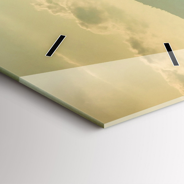 Vertikální skleněné hodiny Horská krajina