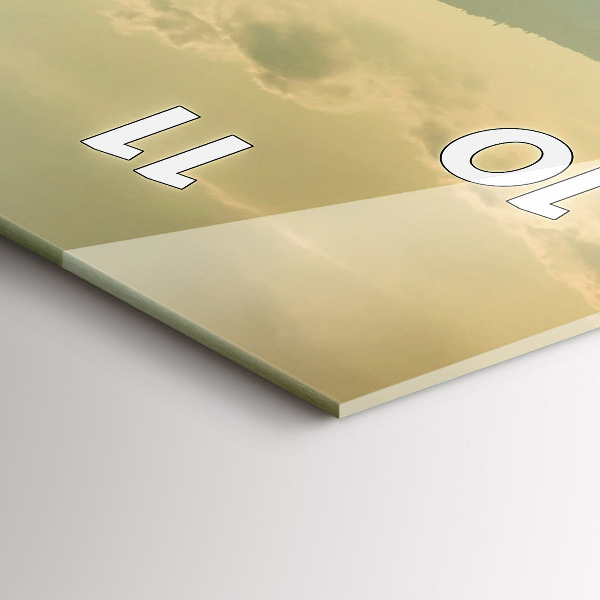 Vertikální skleněné hodiny Horská krajina