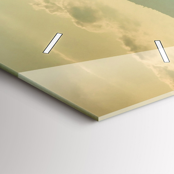 Vertikální skleněné hodiny Horská krajina