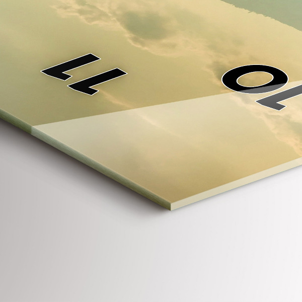 Vertikální skleněné hodiny Horská krajina