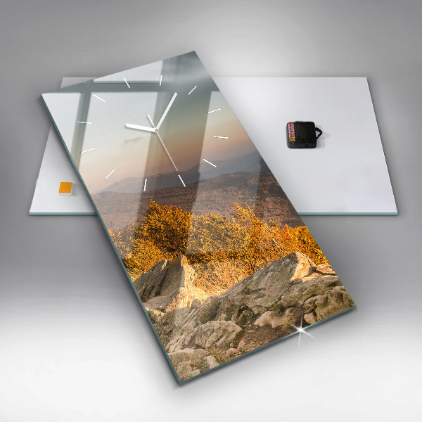 Vertikální skleněné hodiny Pohoří Bieszczady