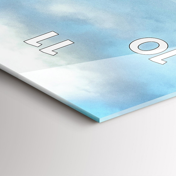 Vertikální skleněné hodiny Horská krajina