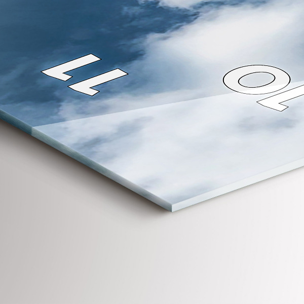 Vertikální skleněné hodiny Panorama Ostravy