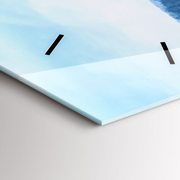 Vertikální skleněné hodiny Panorama města v zimě