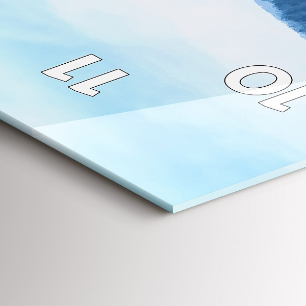 Vertikální skleněné hodiny Panorama města v zimě