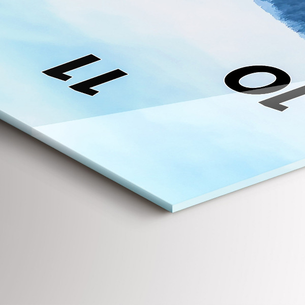 Vertikální skleněné hodiny Panorama města v zimě