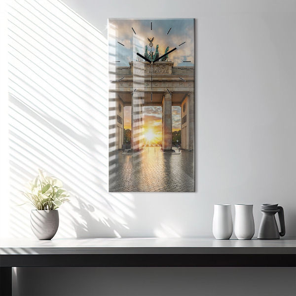 Vertikální skleněné hodiny Braniborská brána v Berlíně