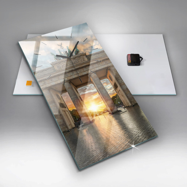 Vertikální skleněné hodiny Braniborská brána v Berlíně